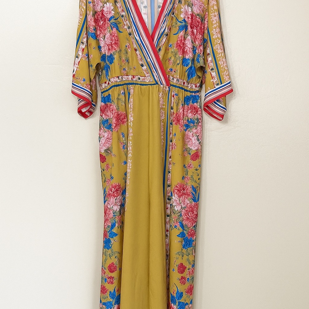 Flying Tomato Floral jumpsuit - Yellow and Blue